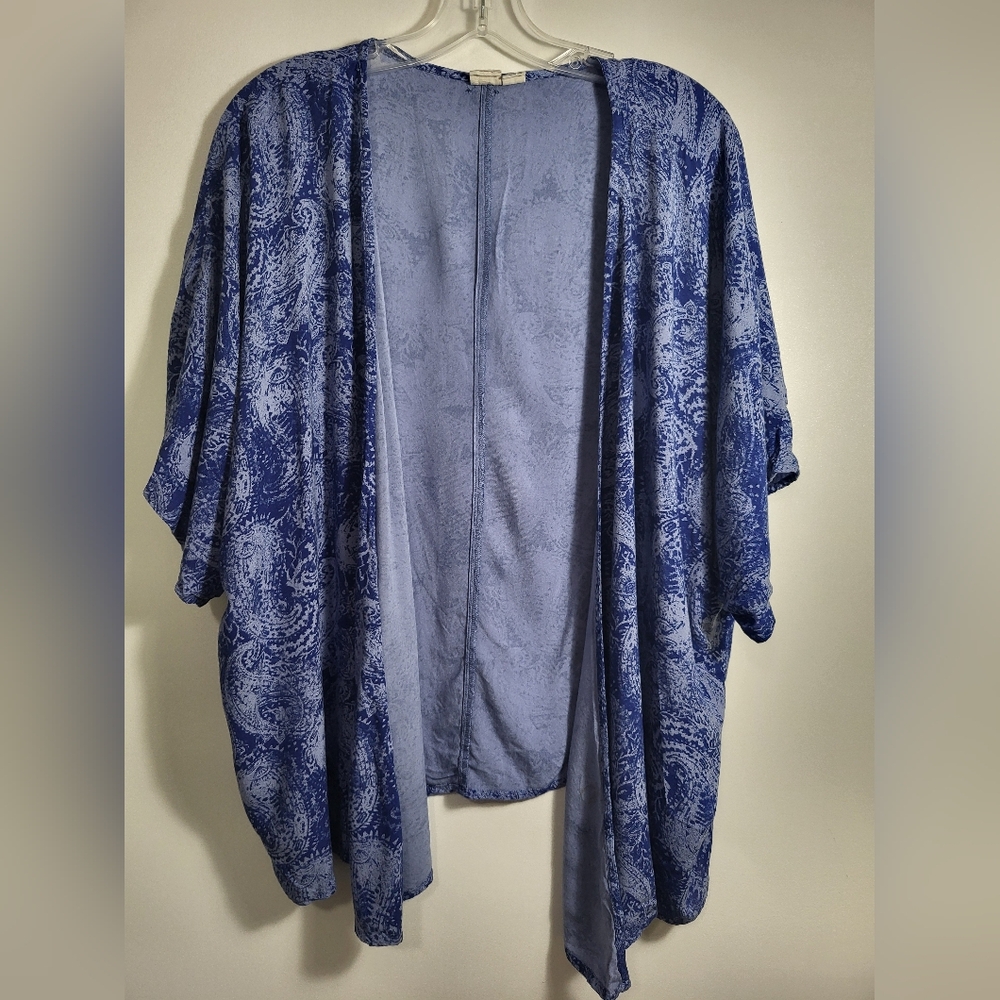 Roxy 2 tone blue open front cardigan   women's XS  #2692